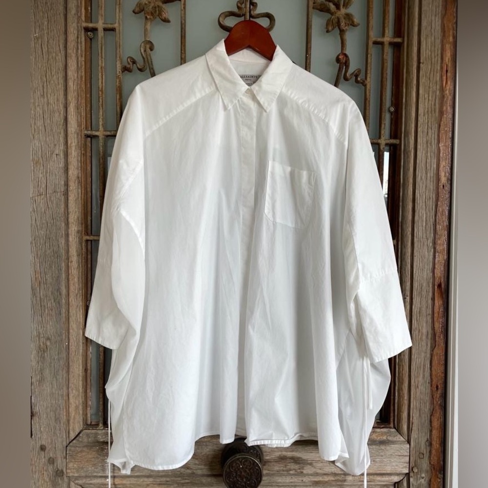 All Saints White Oversized Button-Down Shirt